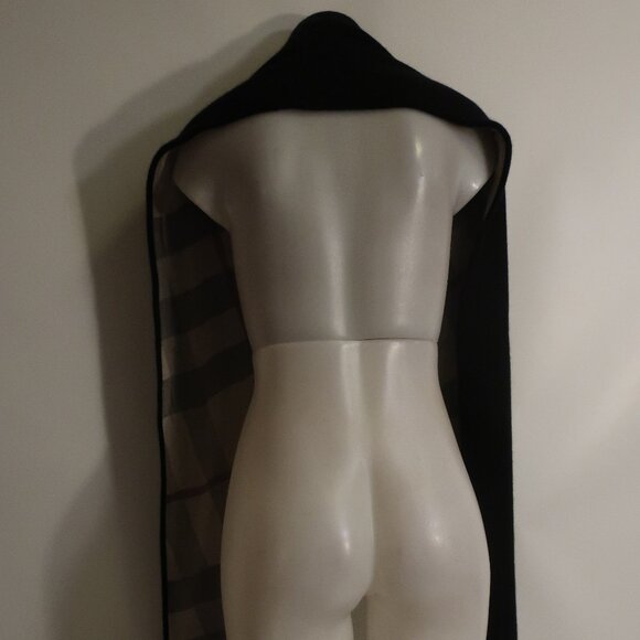 Womens Burberry Black Beige Black Red Cashmere Nova Check Print Scarf - Picture 9 of 15